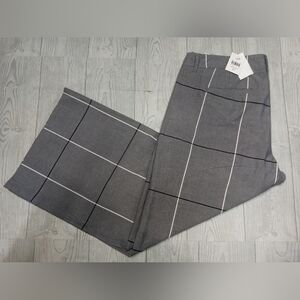 J. Jill NWT Women's‎ Size 10 Grey Plaid Wide Leg Capri Pants